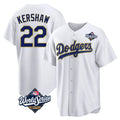 LA.Dodgers #22 Clayton Kershaw Player Gold White World Series 2026 Collection Stadium Game Hdoa Stitched Jerseys