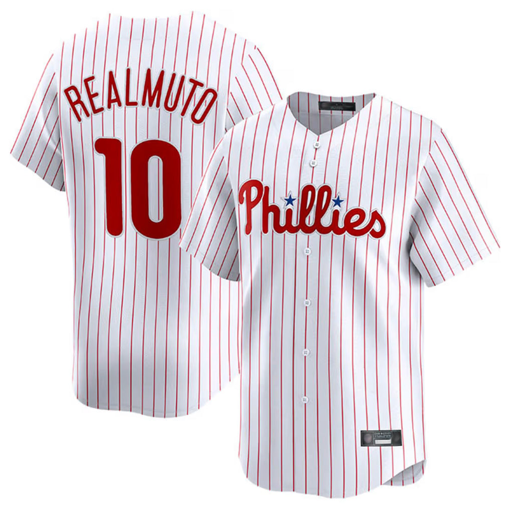 P.Phillies #10 J.T. Realmuto Player White Home Limited Hdoa Stitched Jerseys