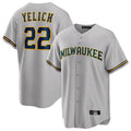 M.Brewers #22 Christian Yelich Player Gray Home Game Hdoa Stitched Jerseys