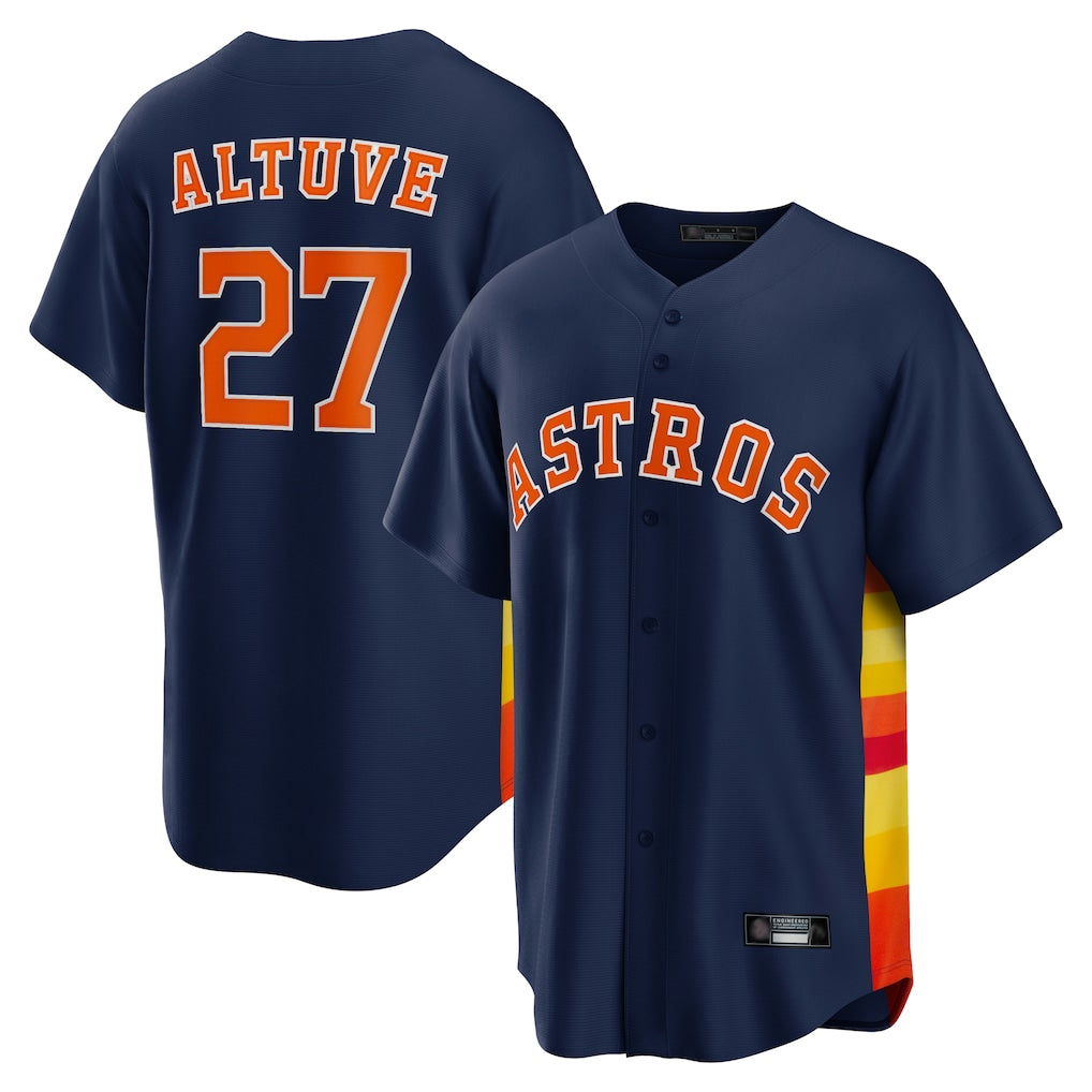H.Astros #27 Jose Altuve Player Navy Home Game Hdoa Stitched Jerseys