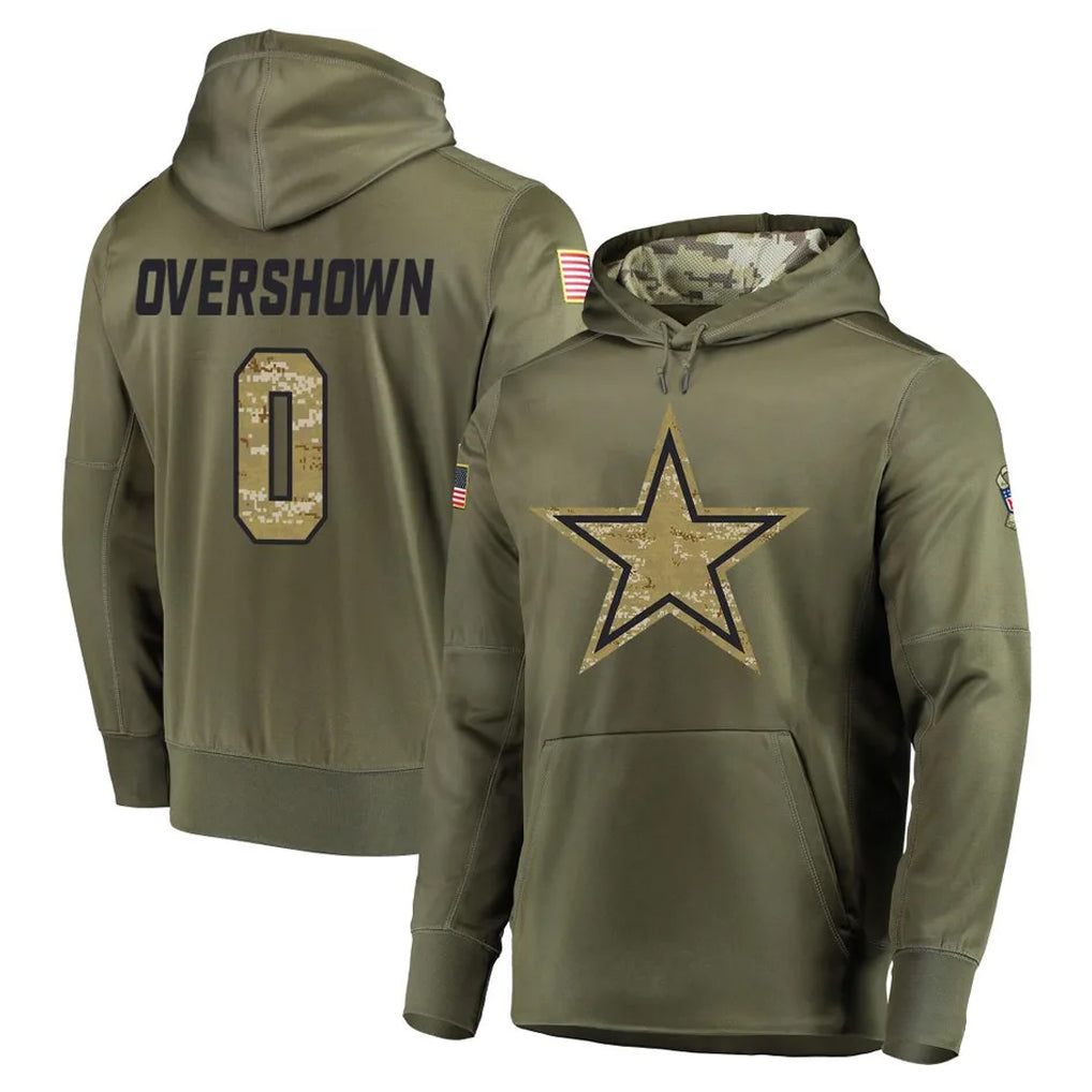 D.Cowboys #0 DeMarvion Overshown Player Olive Salute to Service Pullover Hoodies Home Game Hdoa Stitched Jerseys