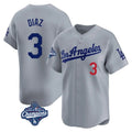 LA.Dodgers #3 Edwin D¨ªaz Player Gray World Series Meet Limited Home Hdoa Stitched Jerseys