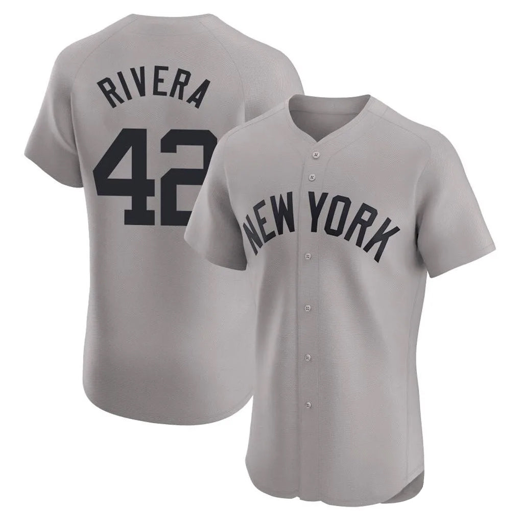 NY.Yankees #42 Mariano Rivera Player Gray Limited Elite Home Hdoa Stitched Jerseys