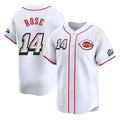 C.Reds #14 Pete Rose Player White Speedway Classic Home Limited Hdoa Stitched Jerseys