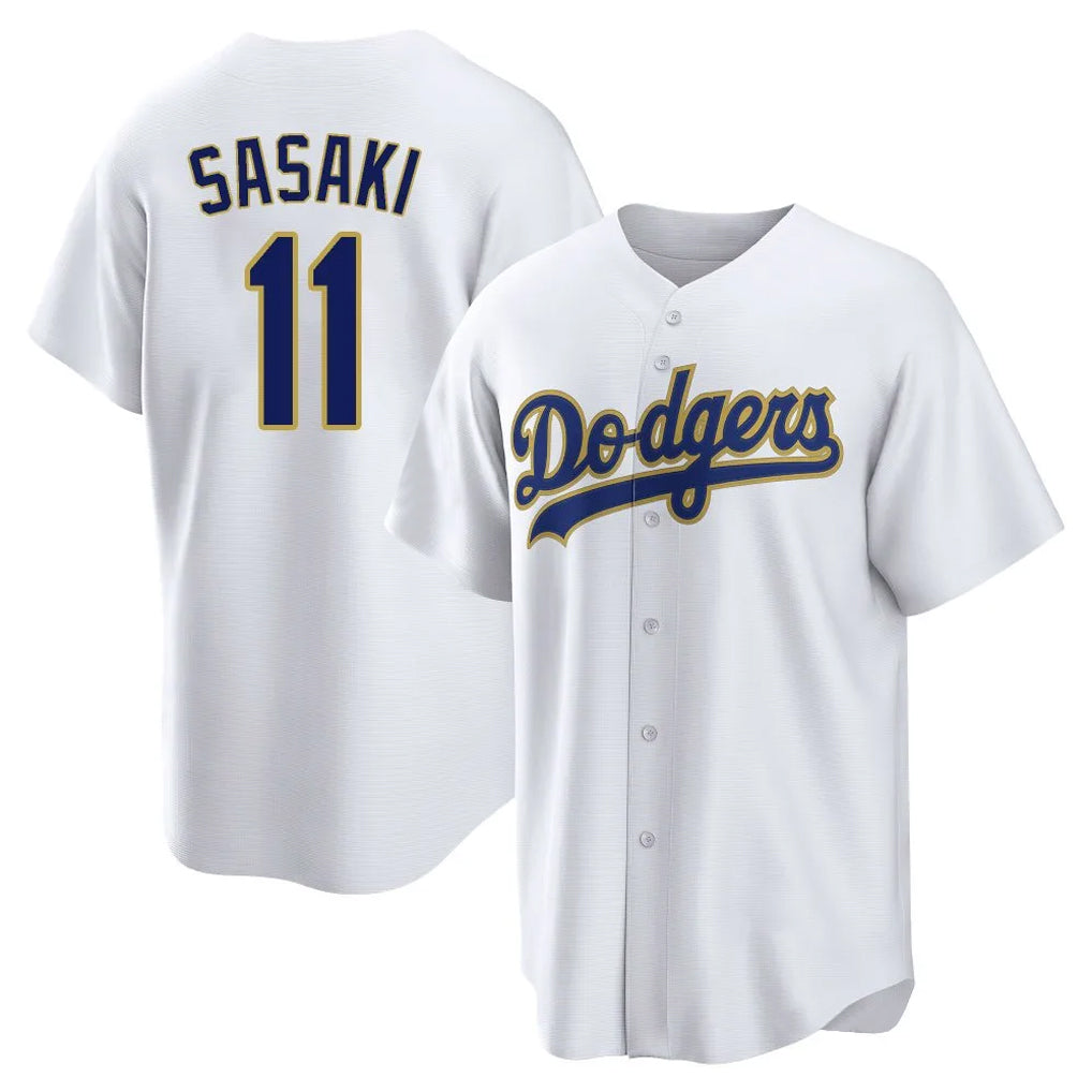 LA.Dodgers #11 Roki Sasaki Player Gold White 2026 Collection Stadium Game Hdoa Stitched Jerseys
