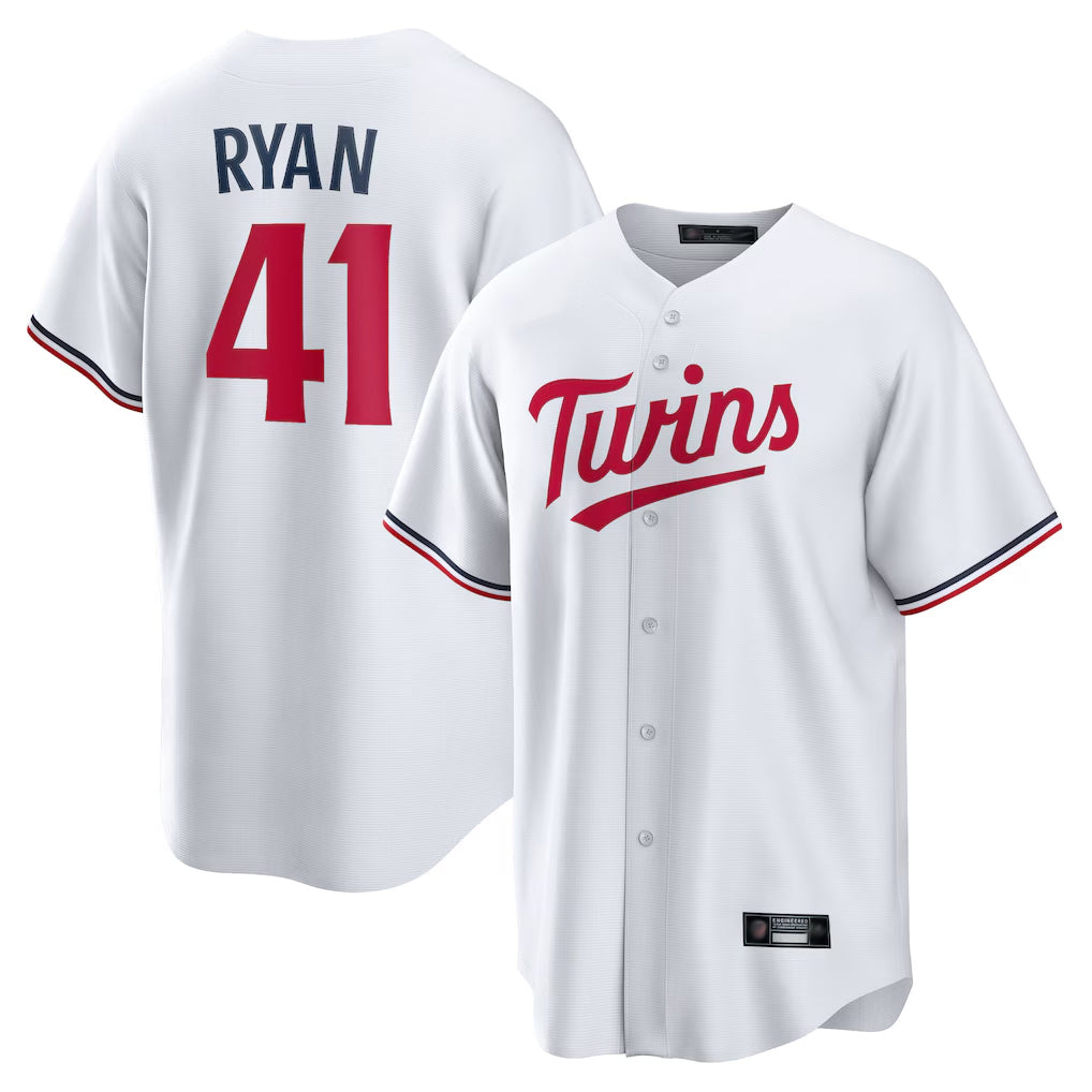 M.Twins #41 Joe Ryan Player White Home Game Hdoa Stitched Jerseys
