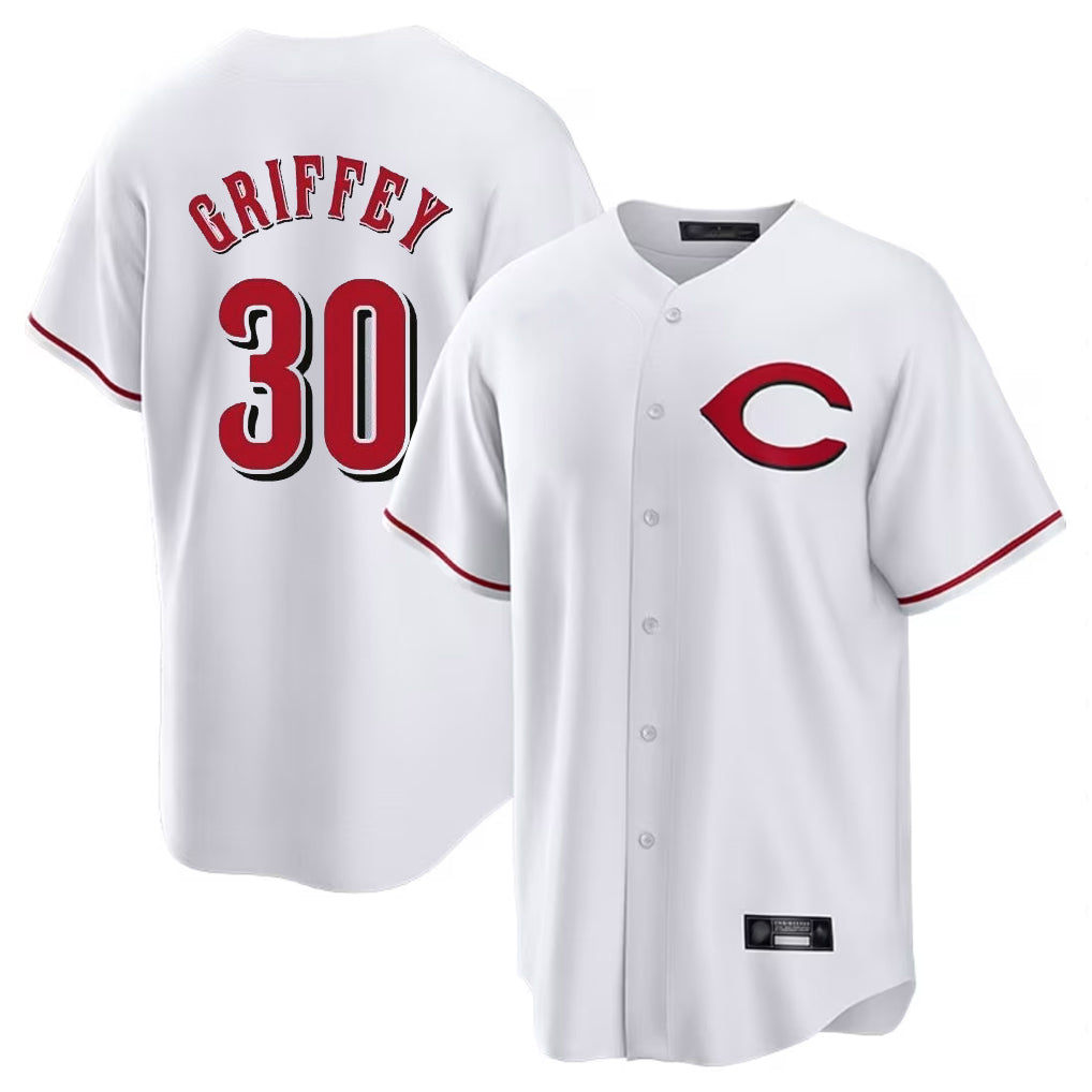 C.Reds #30 Ken Griffey Player White Home Game Hdoa Stitched Jerseys