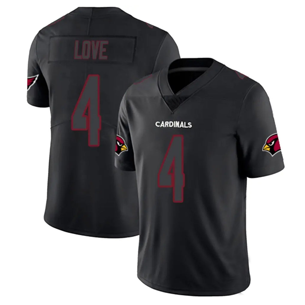 A.Cardinals #4 Jeremiyah Love Player Black Impact Limited Home Game Hdoa Stitched Jerseys