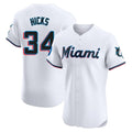 M.Marlins #34 Liam Hicks Player White  Home Limited Elite Hdoa Stitched Jerseys