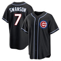 C.Cubs #7 Dansby Swanson Player Black Fashion Out Game Hdoa Stitched Jerseys