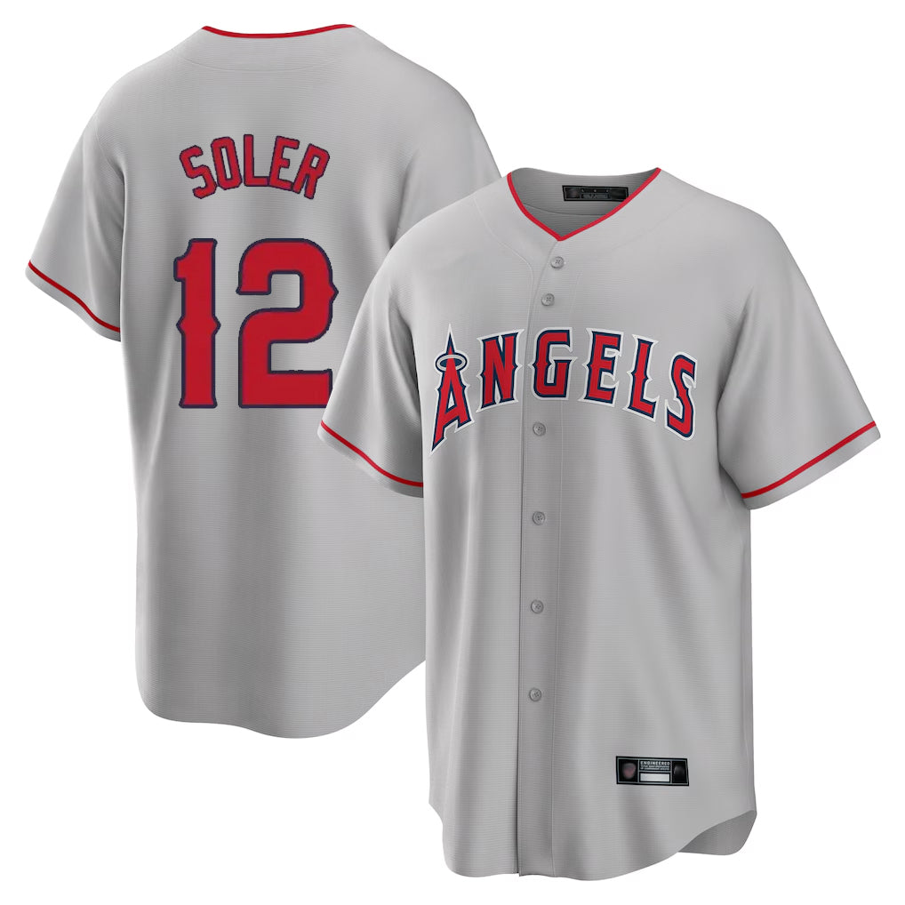 LA.Angels #12 Jorge Soler Player Gray Home Game Hdoa Stitched Jerseys