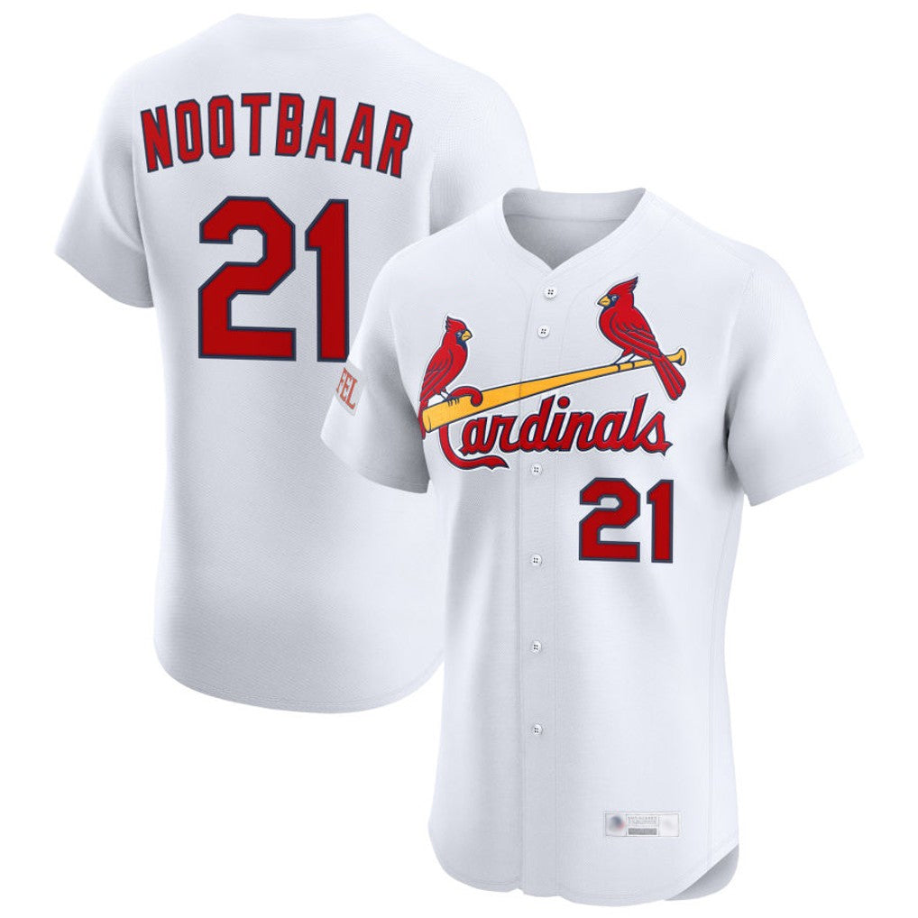 St. Louis Cardinals #21 Lars Nootbaar Player White Home Limited Elite Hdoa Stitched Jerseys
