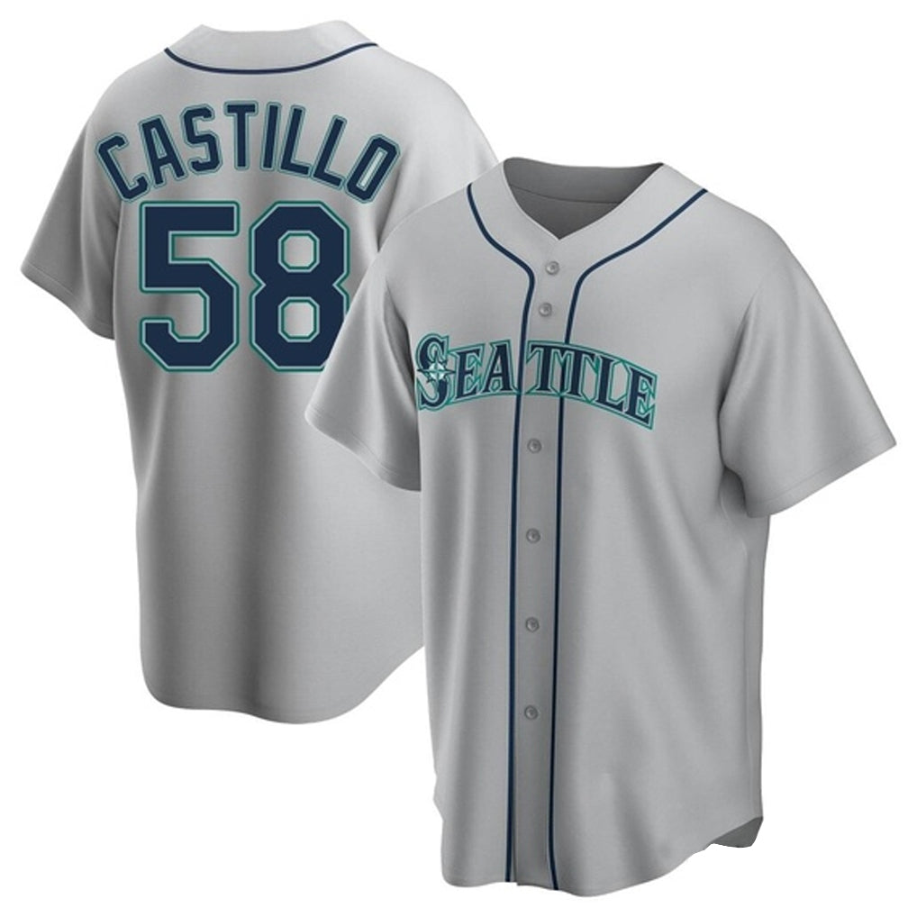 S.Mariners #58 Luis Castillo Player Gray Home Game Hdoa Stitched Jerseys