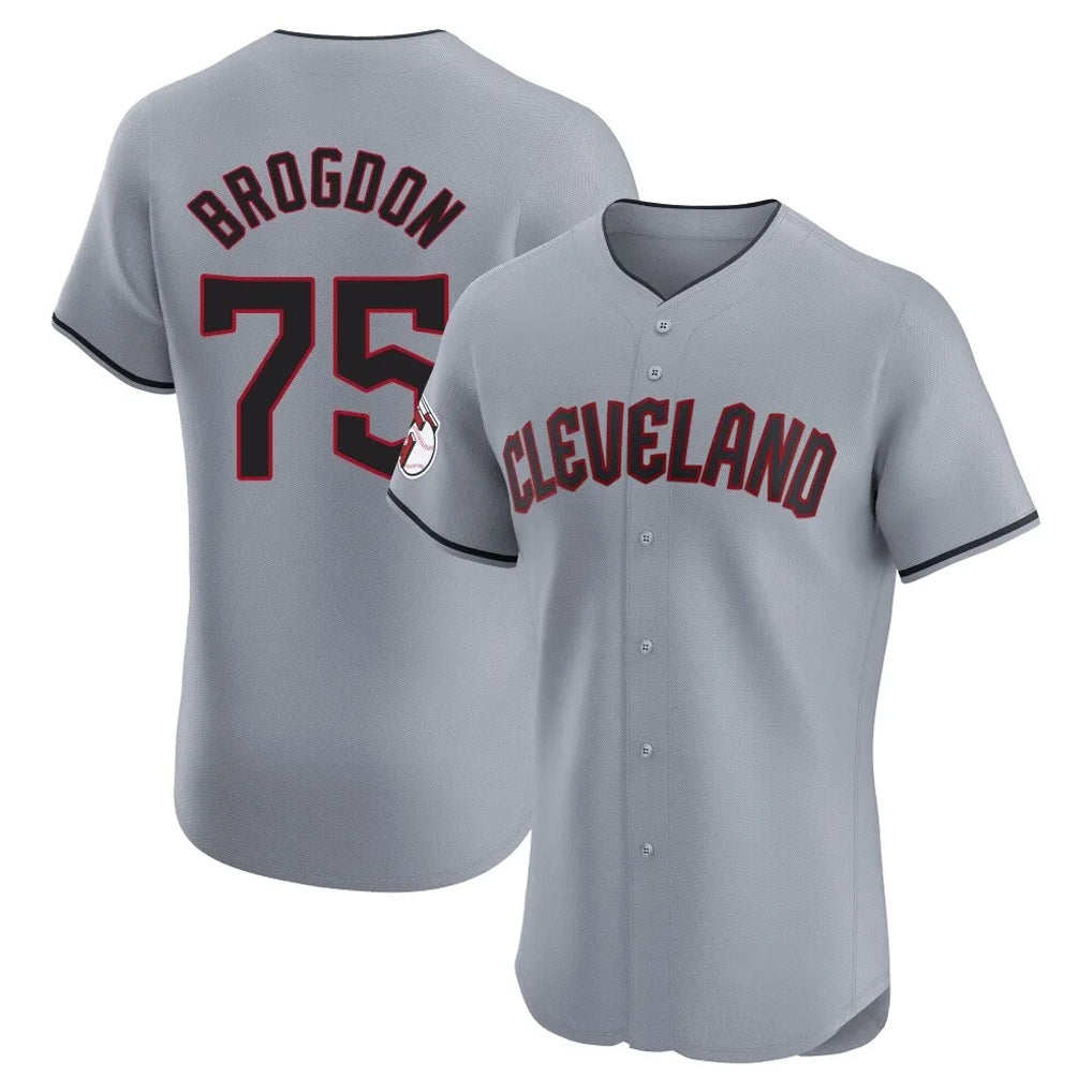 C.Guardians #75 Connor Brogdon Player Gray Road Limited Elite Home Hdoa Stitched Jerseys