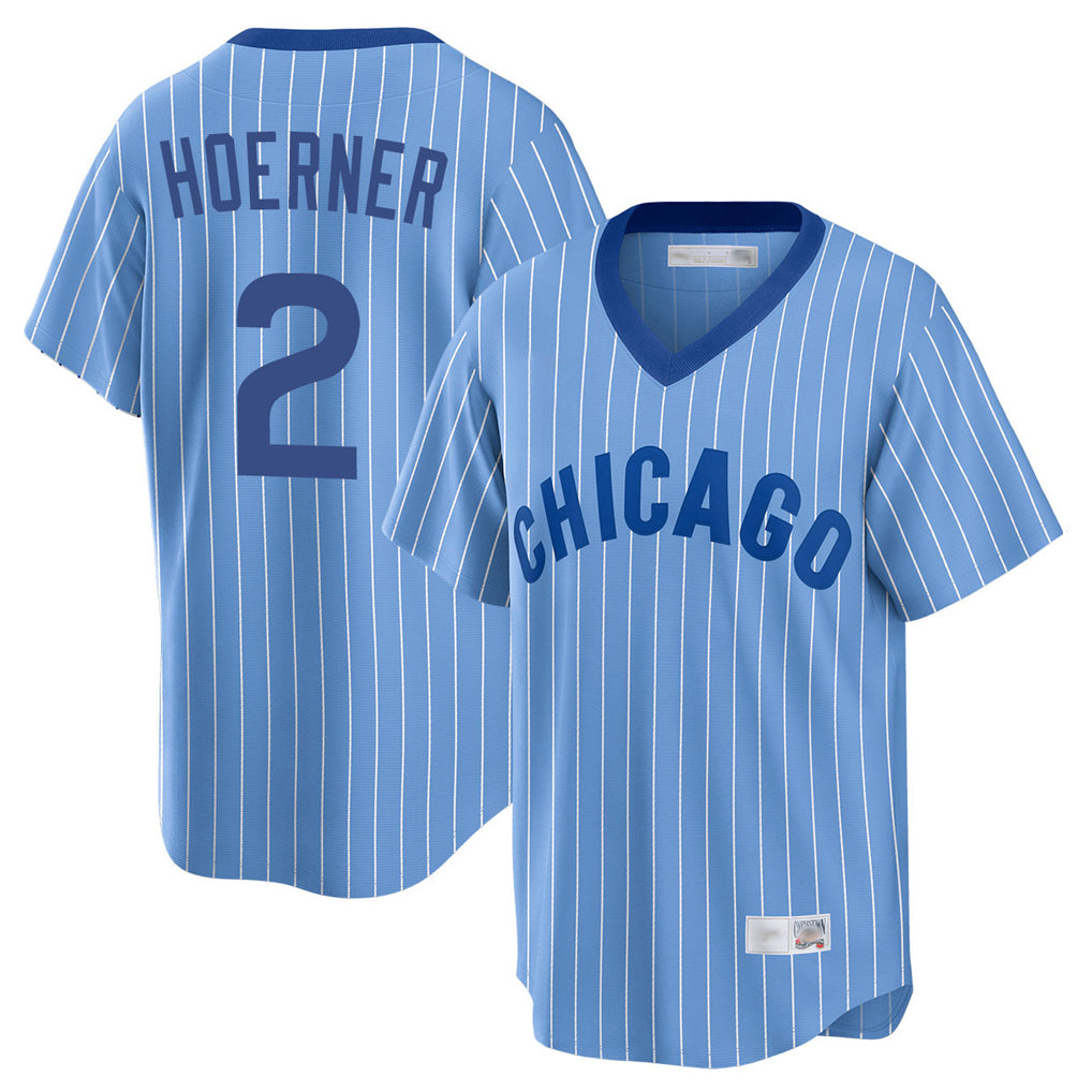 C.Cubs #2 Nico Hoerner Player Blue T-shirt Cooperstown Collection Limited Hdoa Stitched Jerseys