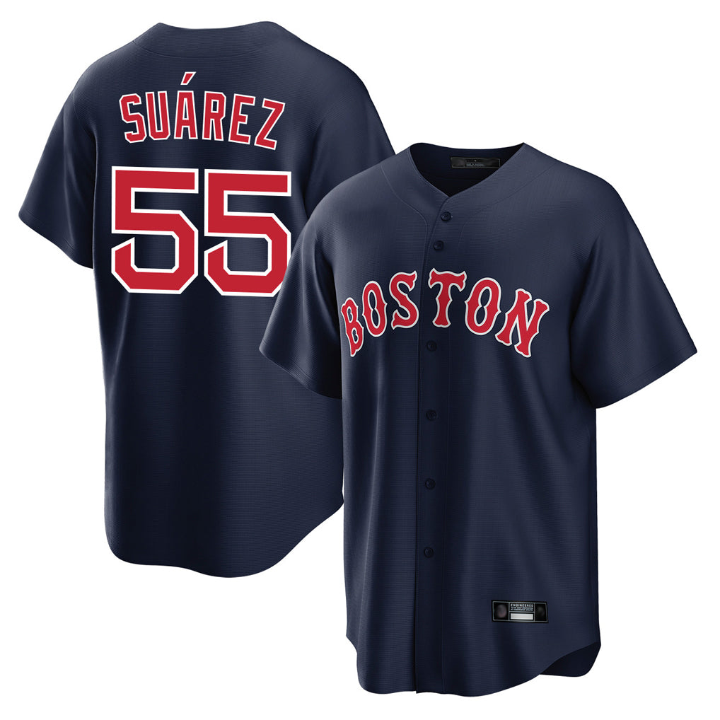 B.Red Sox #55 Ranger Su¨¢rez Player Navy Home Game Hdoa Stitched Jerseys