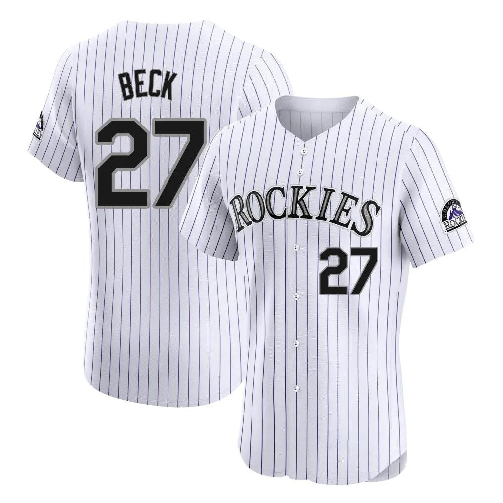 C.Rockies #27 Jordan Beck Player White Limited Elite Home Hdoa Stitched Jerseys