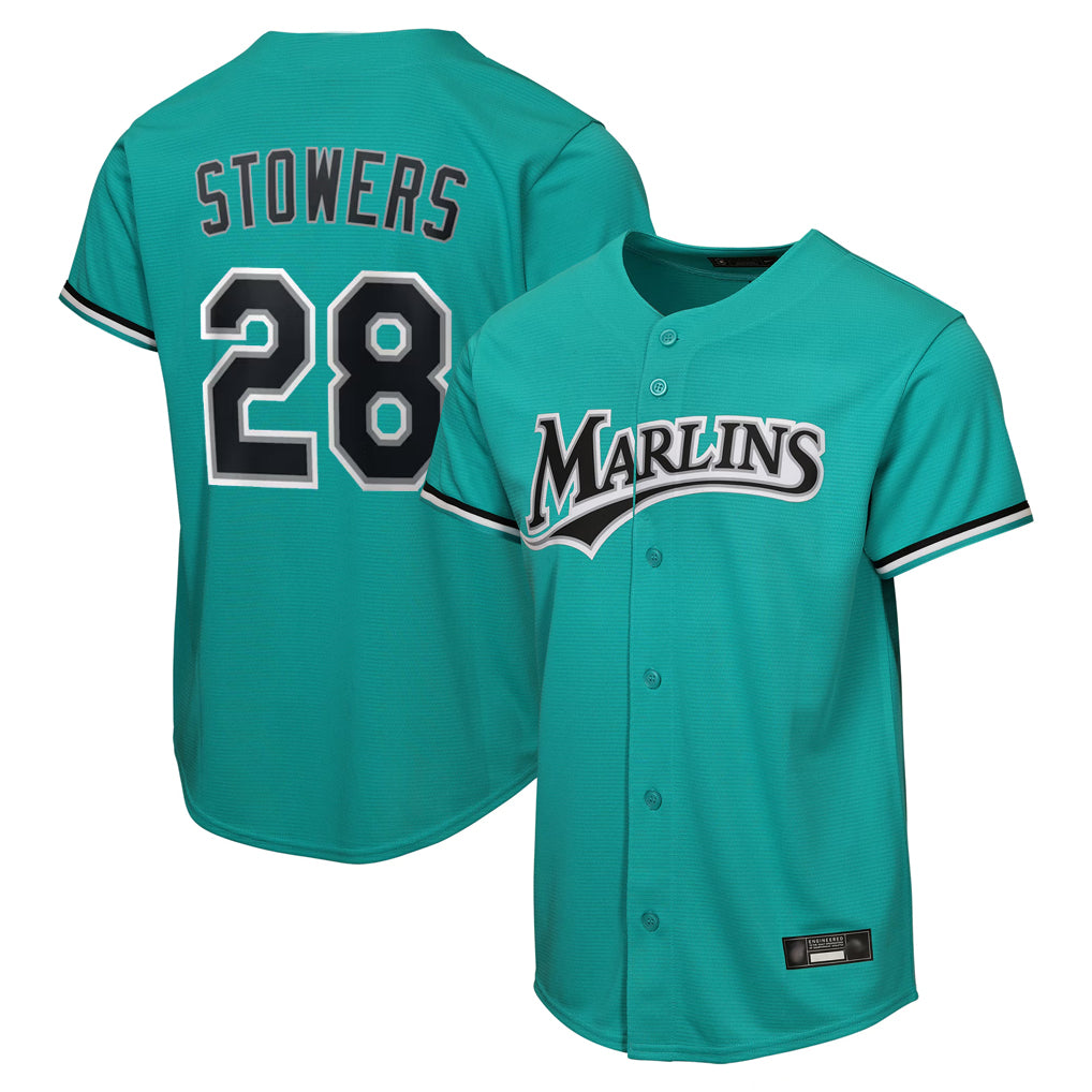 M.Marlins #28 Kyle Stowers Player Teal Home Game Hdoa Stitched Jerseys