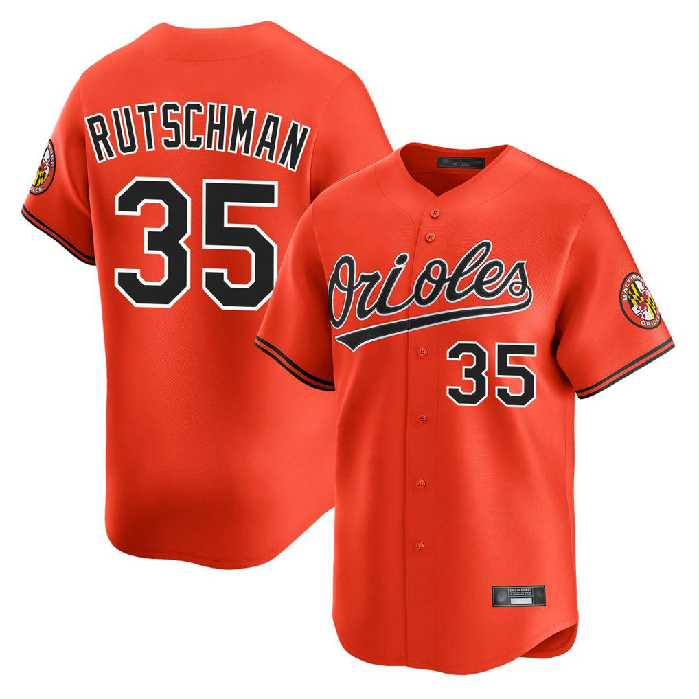 B.Orioles #35 Adley Rutschman Player Orange Limited Home Game Hdoa Stitched Jerseys