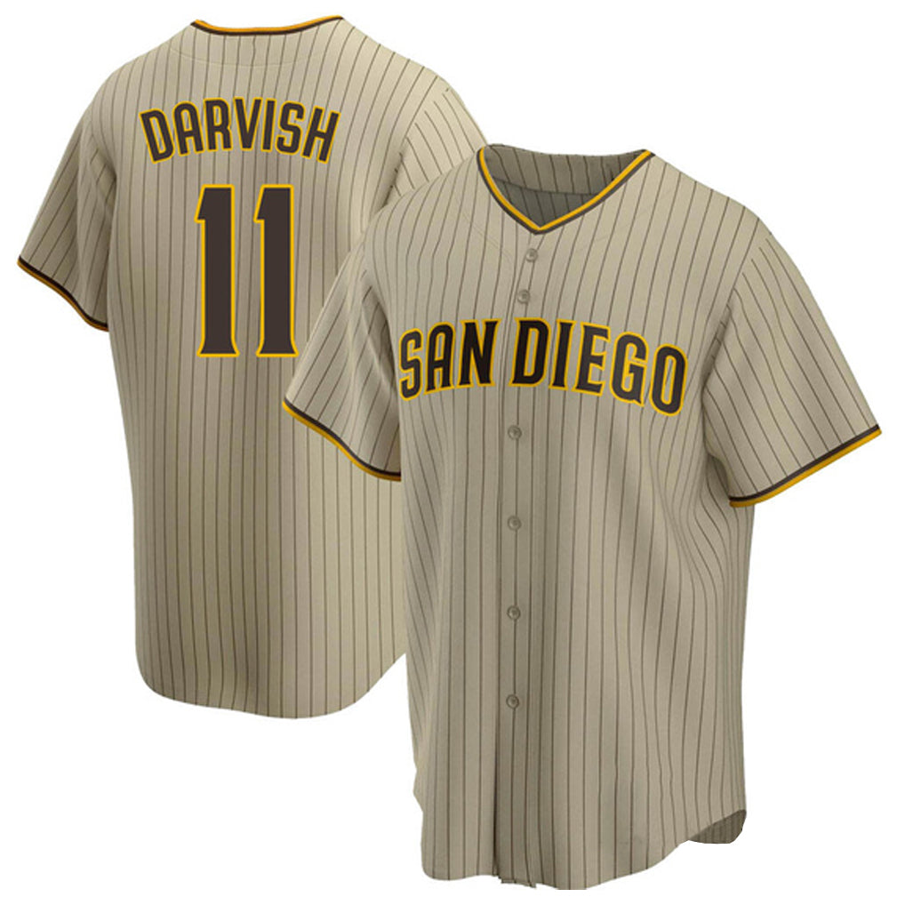 S.Diego Padres #11 Yu Darvish Player Khaki Home Game Hdoa Stitched Jerseys
