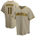 S.Diego Padres #11 Yu Darvish Player Khaki Home Game Hdoa Stitched Jerseys
