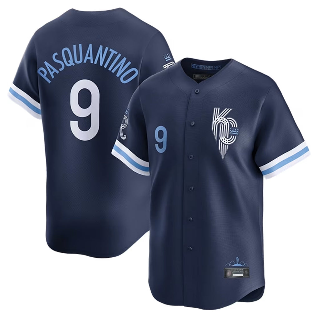 KC.Royals #9 Vinnie Pasquantino Player Navy City Connect Limited Home Hdoa Stitched Jerseys