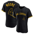 LA.Angels #4 Christian Moore Player Black Snake Skin City Limited Elite Home Hdoa Stitched Jerseys