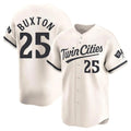 M.Twins #25 Byron Buxton Player Cream Home Limited Hdoa Stitched Jerseys