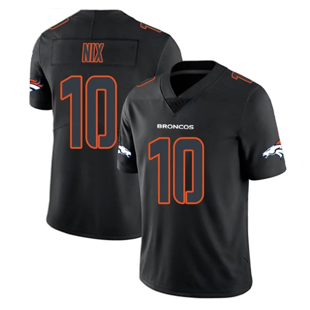 D.Broncos #10 Bo Nix Player Black Impact Limited Game Hdoa Stitched Jerseys
