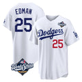 LA.Dodgers #25 Tommy Edman Player White World Series Home Game Hdoa Stitched Jerseys