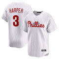 P.Phillies #3 Bryce Harper Player White Home Limited Hdoa Stitched Jerseys