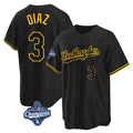 LA.Dodgers #3 Edwin D¨ªaz Player Black Gold World Series Meet Limited Home Hdoa Stitched Jerseys