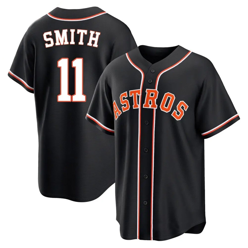 H.Astros #11 Cam Smith Player Black Fashion Out Home Game Hdoa Stitched Jerseys