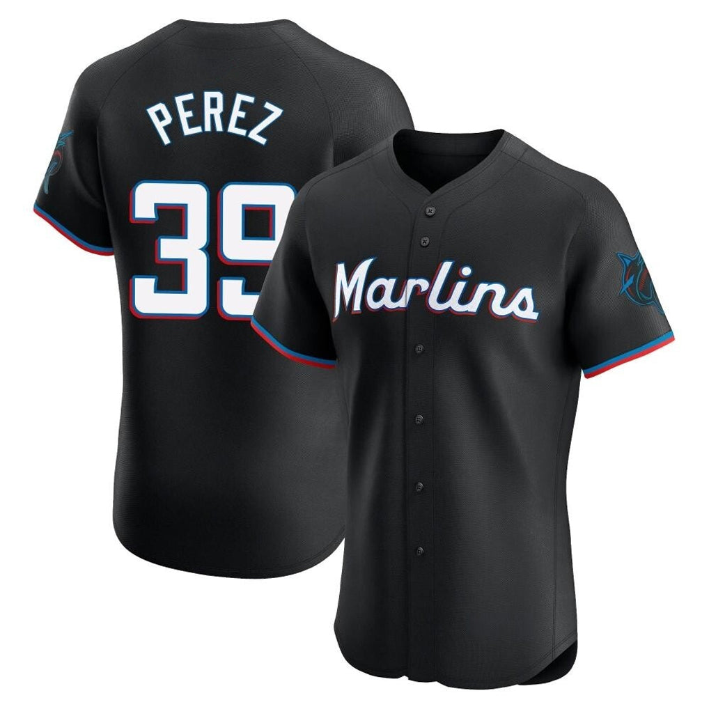 M.Marlins #39 Eury Perez Player Black Vapor Home Limited Elite Hdoa Stitched Jerseys