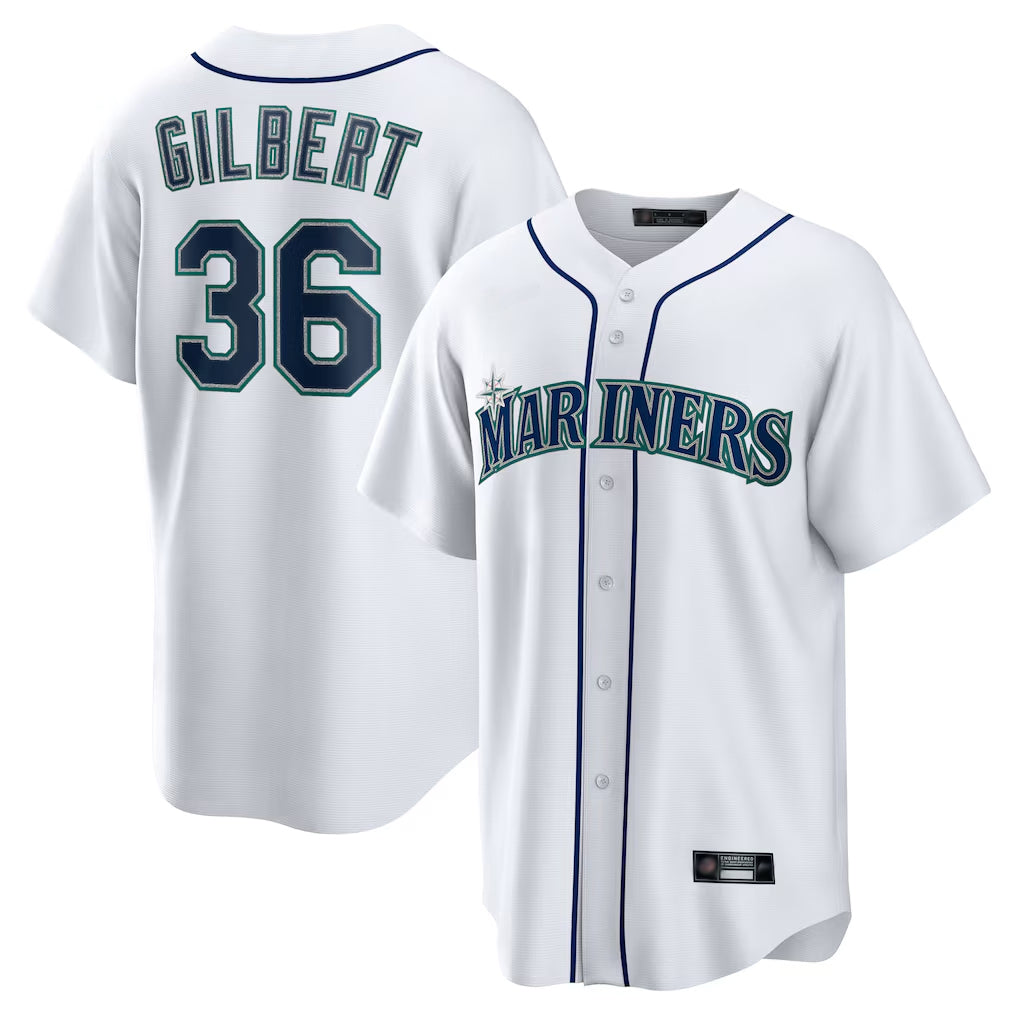 S.Mariners #36 Logan Gilbert Player White Home Game Hdoa Stitched Jerseys