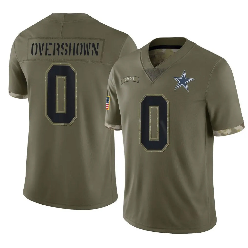 D.Cowboys #0 DeMarvion Overshown Player Olive Salute to Service Limited Game Hdoa Stitched Jerseys