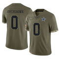 D.Cowboys #0 DeMarvion Overshown Player Olive Salute to Service Limited Game Hdoa Stitched Jerseys