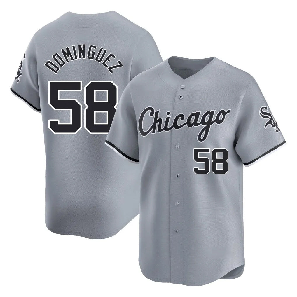 C.White Sox #58 Seranthony Dom¨ªnguez Player Gray Road Limited Home Hdoa Stitched Jerseys