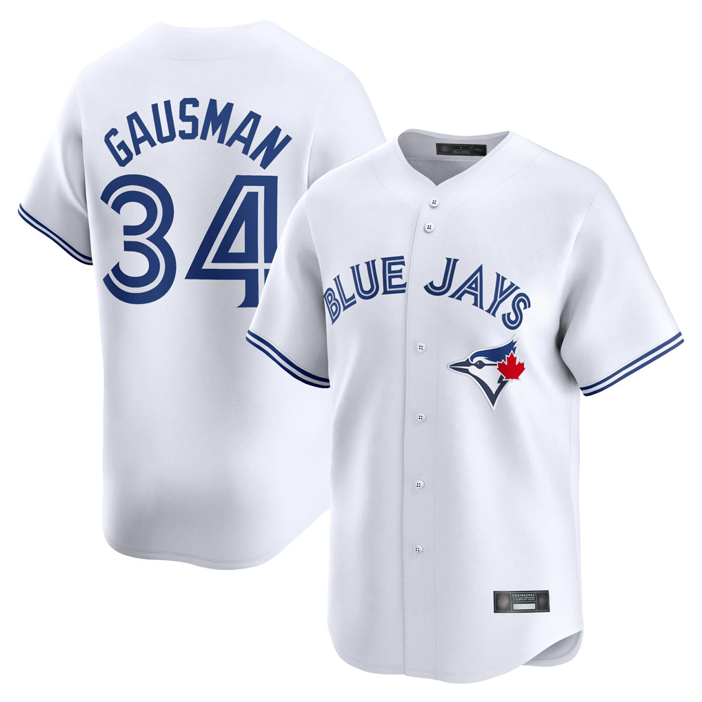 T.Blue Jays #34 Kevin Gausman Player White Home Limited Hdoa Stitched Jerseys