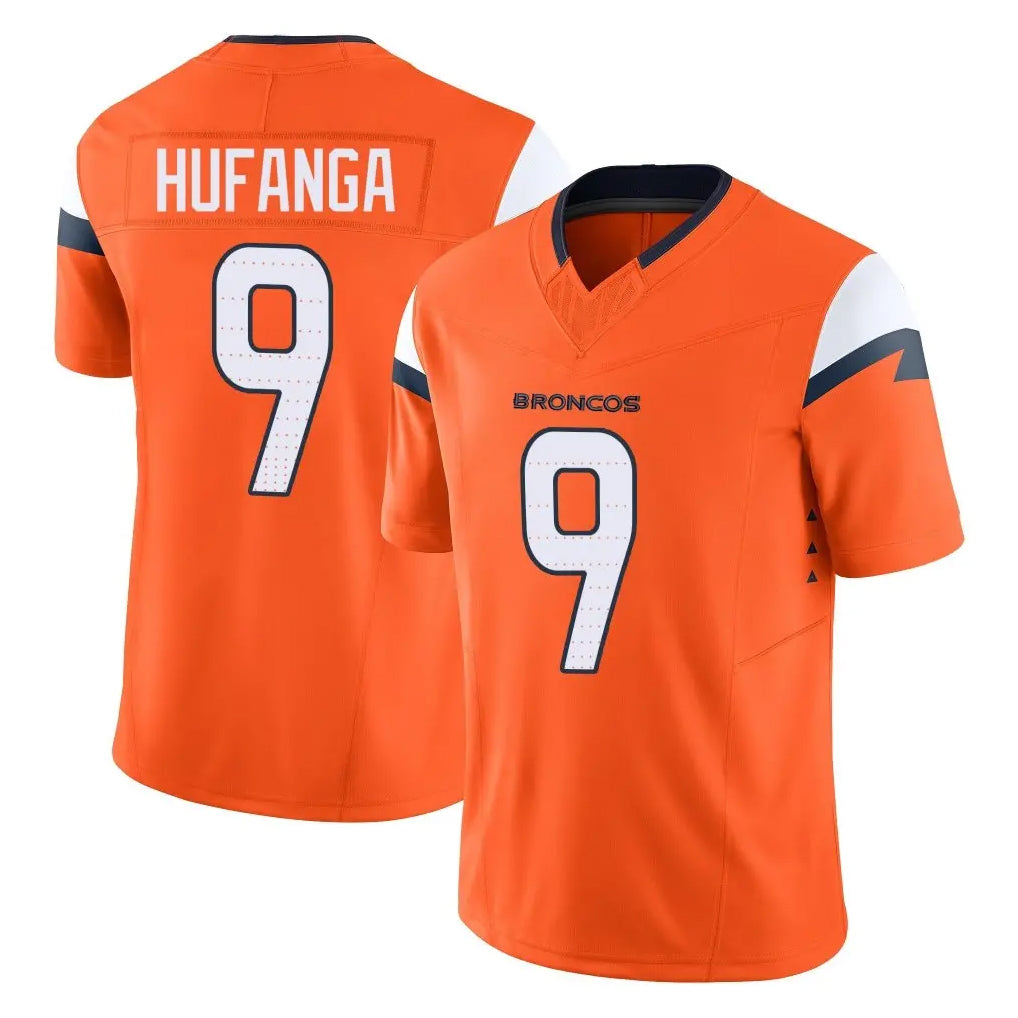 D.Broncos #9 Talanoa Hufanga Player Orange Vapor F.U.S.E. Limited Home Game Hdoa Stitched Jerseys