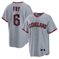 C.Guardians #6 David Fry Player Gray Home Game Hdoa Stitched Jerseys