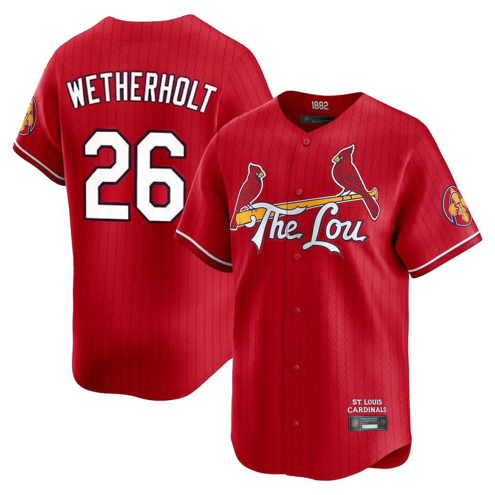 St. Louis Cardinals #26 JJ Wetherholt Player Red City Connect Limited Hdoa Stitched Jerseys