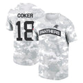 C.Panthers #18 Jalen Coker Player Arctic Camo Salute to Service T-Shirt Hoodies Hdoa Stitched Jerseys