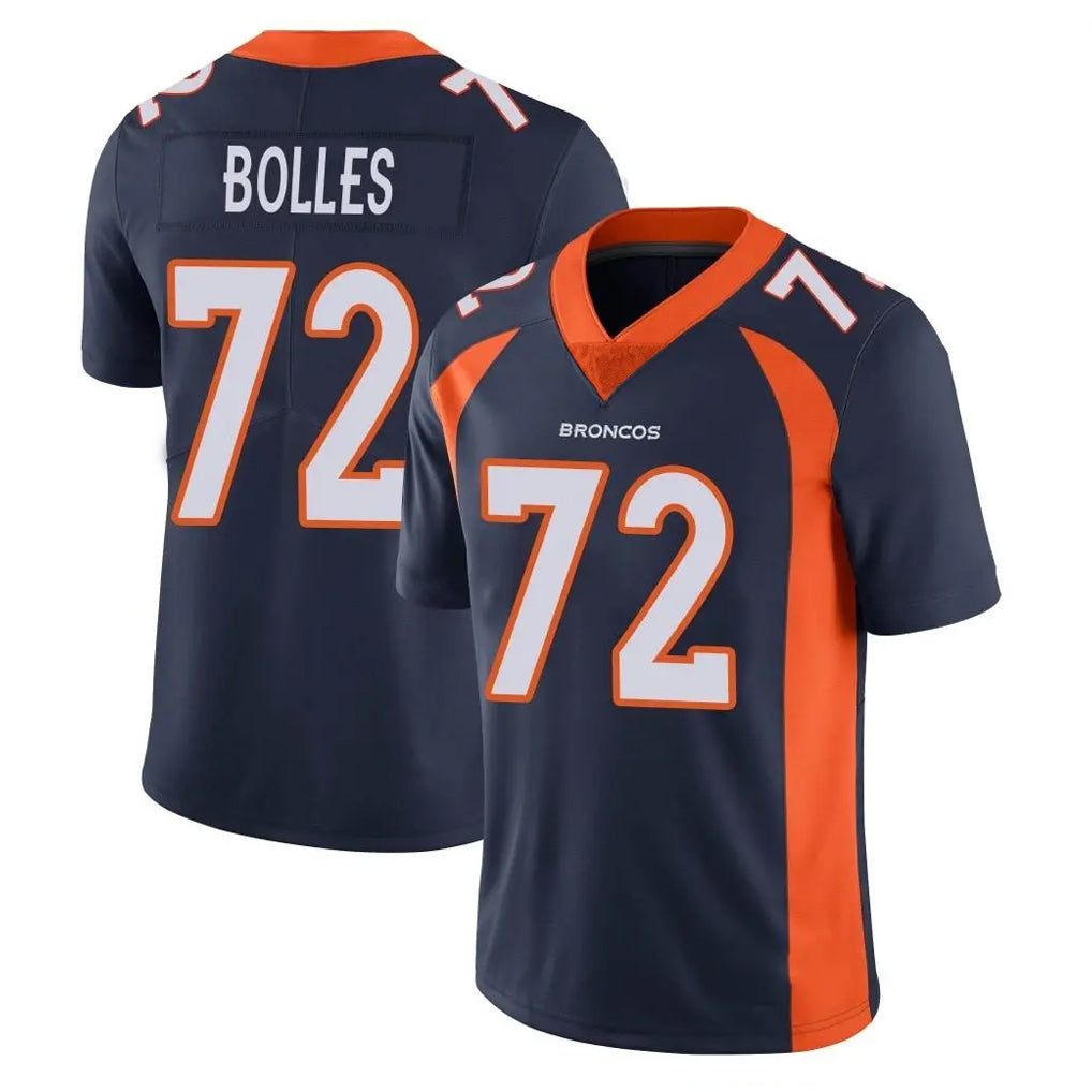 D.Broncos #72 Garett Bolles Player Navy Vapor Untouchable Limited Game Hdoa Stitched Jerseys