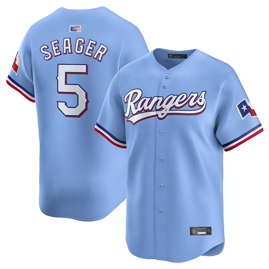 T.Rangers #5 Corey Seager Player Light Blue Limited Home Hdoa Stitched Jerseys