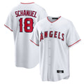 LA.Angels #18 Nolan Schanuel Player White Home Game Hdoa Stitched Jerseys