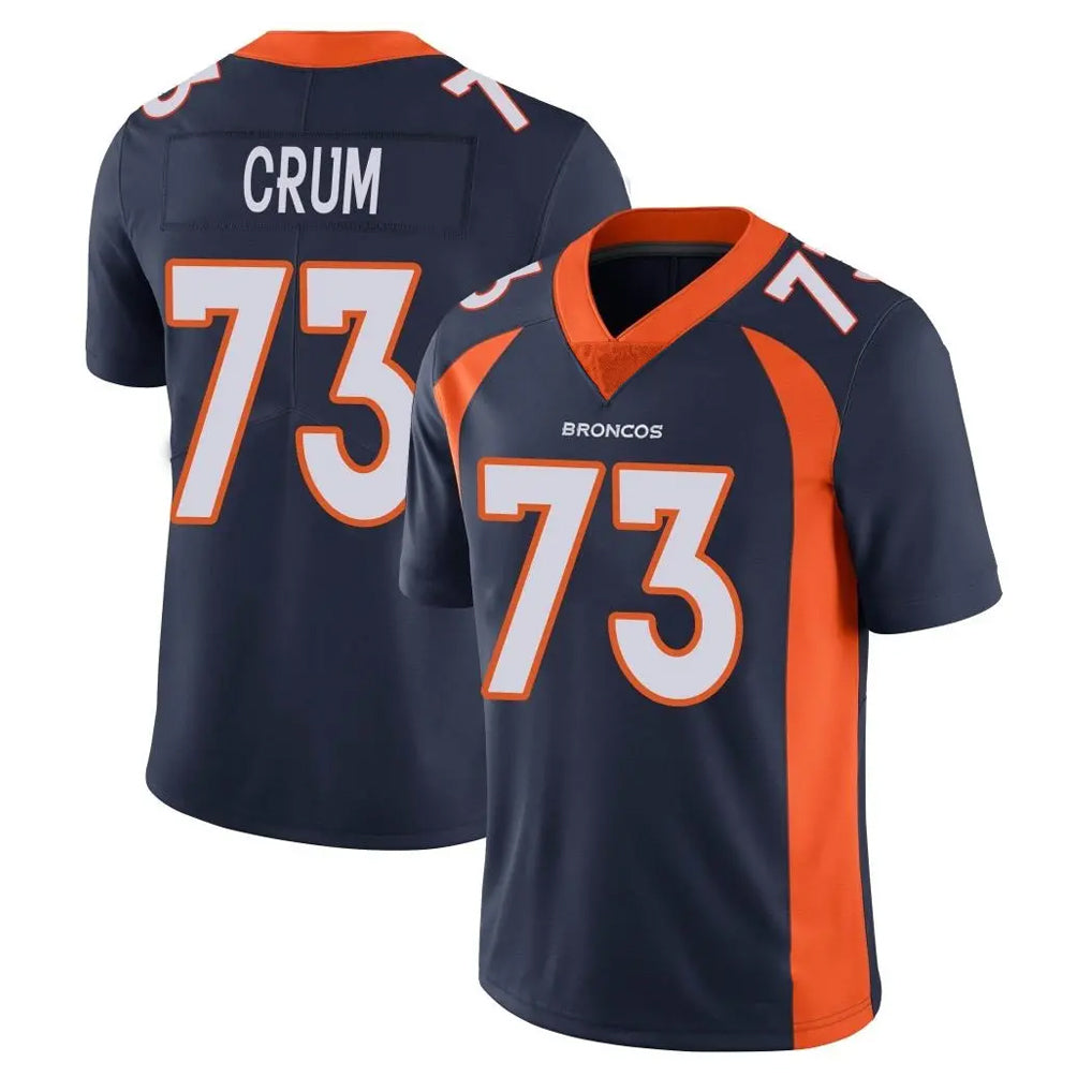 D.Broncos #73 Frank Crum Player Navy Vapor Untouchable Limited Game Hdoa Stitched Jerseys