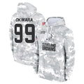 C.Browns #99 Julian Okwara Player Arctic Camo Salute to Service Hoodies Limited Game Hdoa Stitched Jerseys