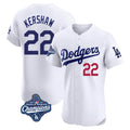 LA.Dodgers #22 Clayton Kershaw Player White World Series Meet Limited Elite Hdoa Stitched Jerseys