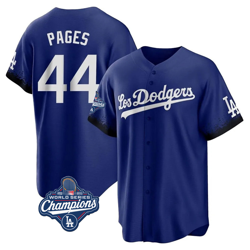 LA.Dodgers #44 Andy Pages Player Royal World Series Meet City Connect Home Game Hdoa Stitched Jerseys
